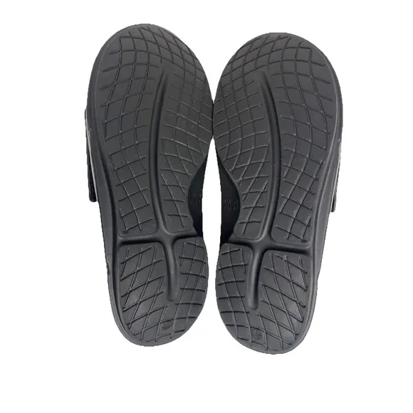 Oofos OOahh Sport Flex Sandals Black Matte Slip On Comfort Support Men's 14