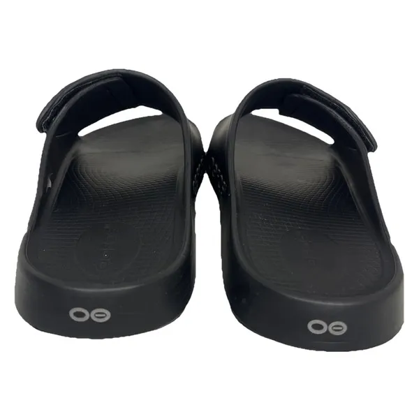 Oofos OOahh Sport Flex Sandals Black Matte Slip On Comfort Support Men's 14