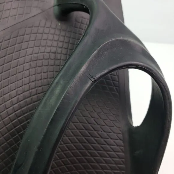 Oofos Oolala Womens Sz 10 Black Slip On Recovery Thong Flip Flops Sandals