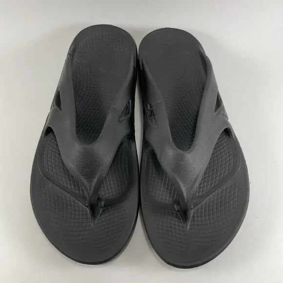 Oofos Ooriginal Flip Flops Womens Size 9 Mens 7 Black Comfort Recovery Sandals
