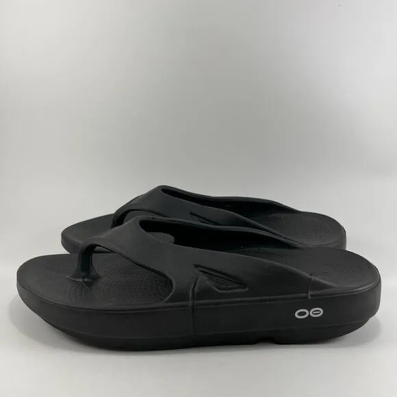 Oofos Ooriginal Flip Flops Womens Size 9 Mens 7 Black Comfort Recovery Sandals