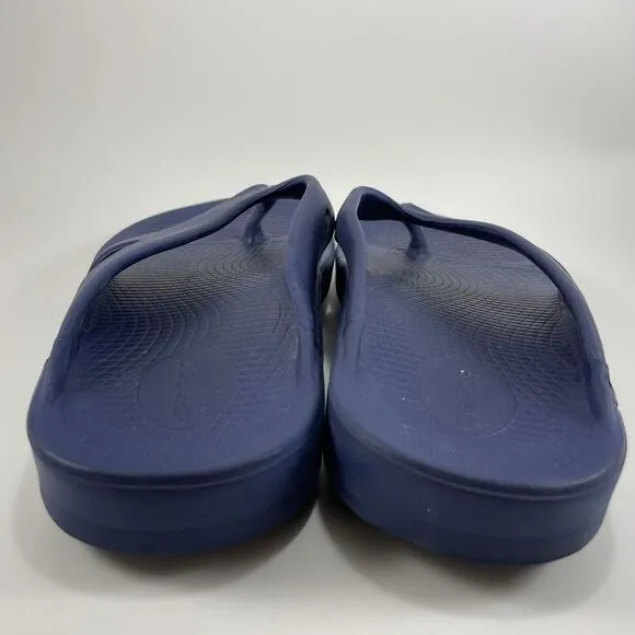 Oofos Ooriginal Flop Flops Mens Size 10 Navy Blue Comfort Recovery Sandals