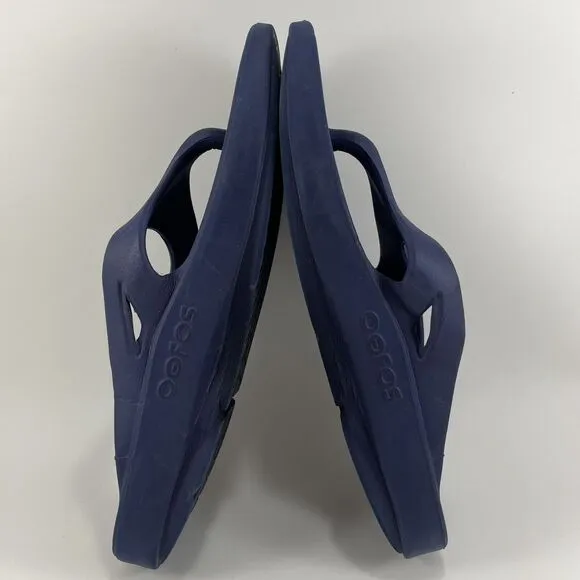 Oofos Ooriginal Flop Flops Mens Size 10 Navy Blue Comfort Recovery Sandals