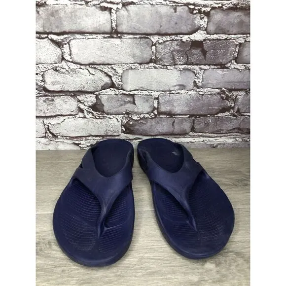 OOFOS OOriginal Navy Blue Lightweight Recovery Flip Flops Sandals Men 42EU/9M US