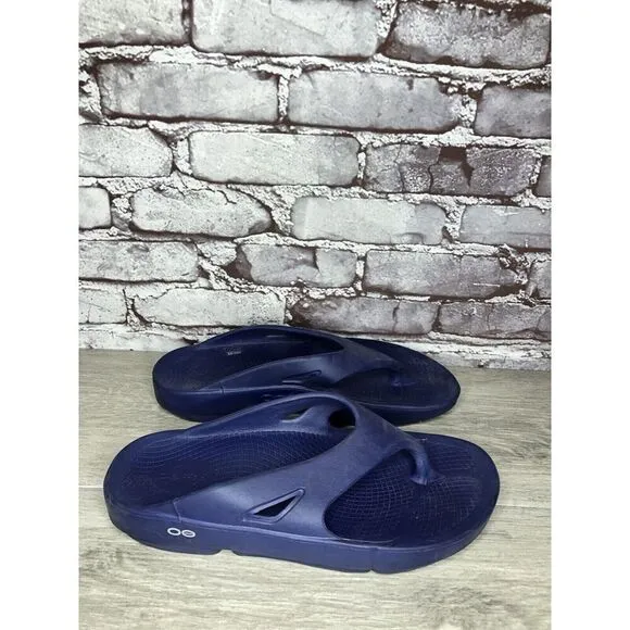 OOFOS OOriginal Navy Blue Lightweight Recovery Flip Flops Sandals Men 42EU/9M US