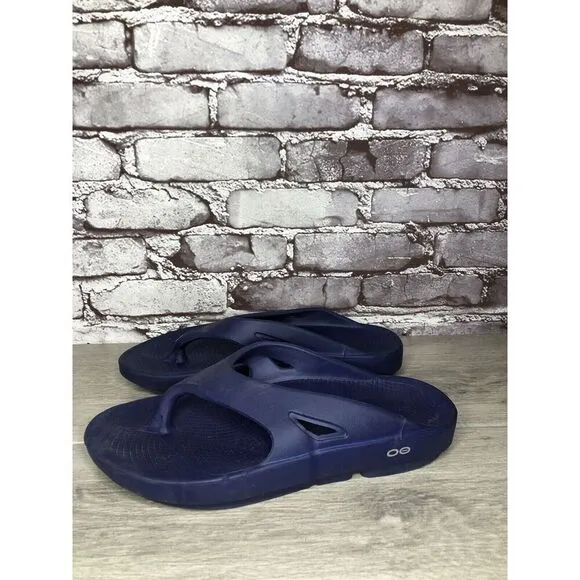 OOFOS OOriginal Navy Blue Lightweight Recovery Flip Flops Sandals Men 42EU/9M US