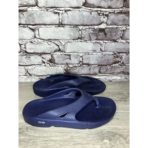 OOFOS OOriginal Navy Blue Lightweight Recovery Flip Flops Sandals Men 42EU/9M US