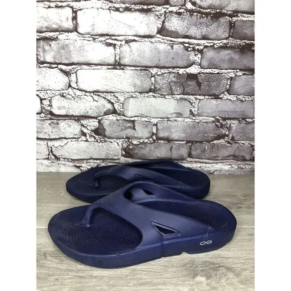 OOFOS OOriginal Navy Blue Lightweight Recovery Flip Flops Sandals Men 42EU/9M US