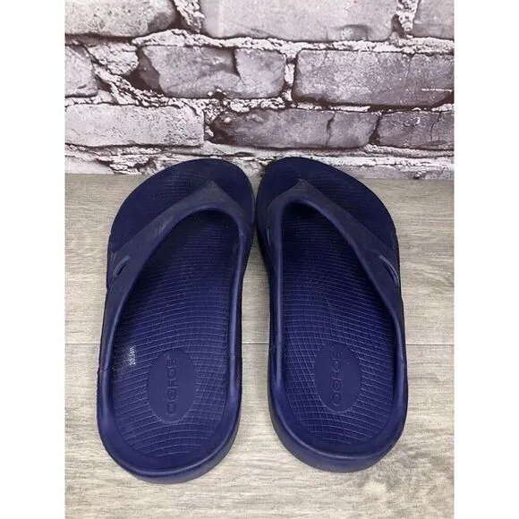 OOFOS OOriginal Navy Blue Lightweight Recovery Flip Flops Sandals Men 42EU/9M US