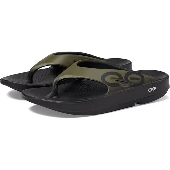 Oofos OOriginal Sport Sandals Men's 6 Green Toe Post Comfort Flip Flop KHD1140
