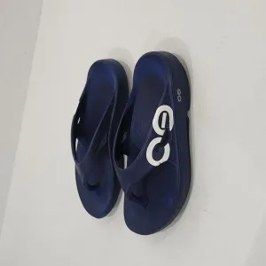 OOFOS Ooriginal Thong Flip Flop Navy Comfort Sandals Men Size 8 / Women Size 10