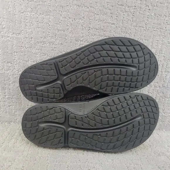 Oofos Original Unisex Size EU 45 US M12 W14 Black Sport Thong Flip Flop Sandals