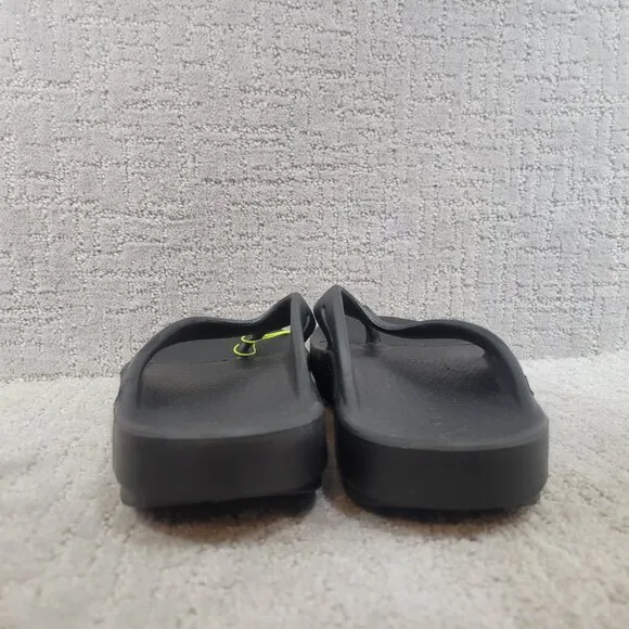 Oofos Original Unisex Size EU 45 US M12 W14 Black Sport Thong Flip Flop Sandals