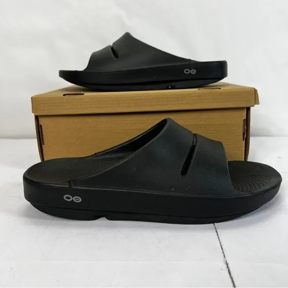 OOFOS Slides Matte Black OOFoam Impact Technology Men’s Sandals
