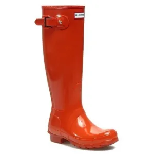 Orange Tall Hunter Rain Boots Size 10 Clementine Orange Waterproof Side Buckle