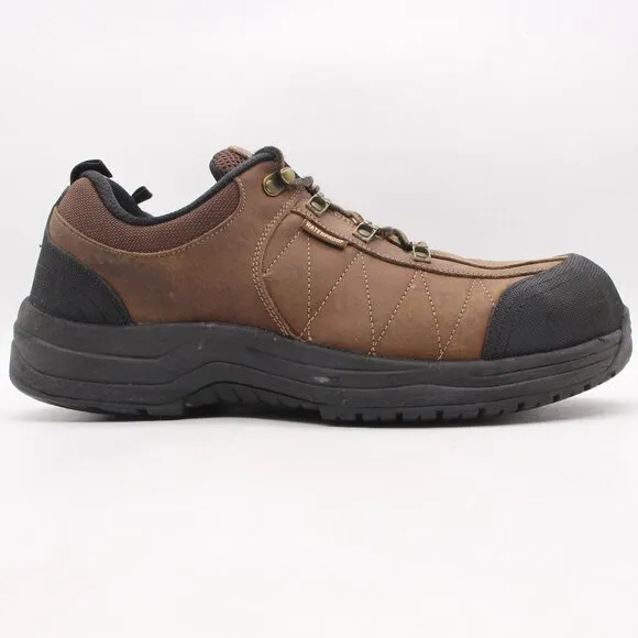Orthofeet Men’s 14 2E Brown Leather 692 Lace Up Waterproof Steel toed Shoes