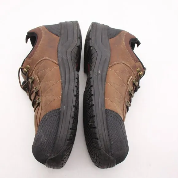 Orthofeet Men’s 14 2E Brown Leather 692 Lace Up Waterproof Steel toed Shoes