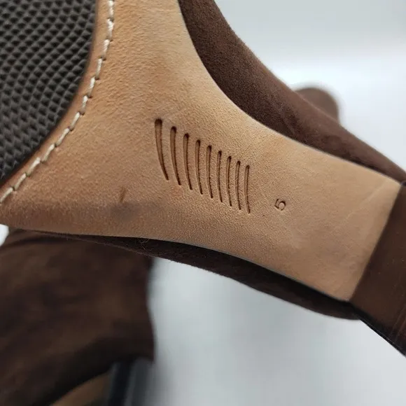 Paige Womens Lilly Tall High Heel Boots Size 5 brown suede rouched pointed toe