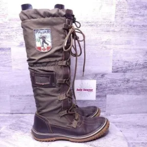 Pajar Canada Grip Tall Lace Up Boot Water Resistant Green sz 36 Women's sz 5/5.5