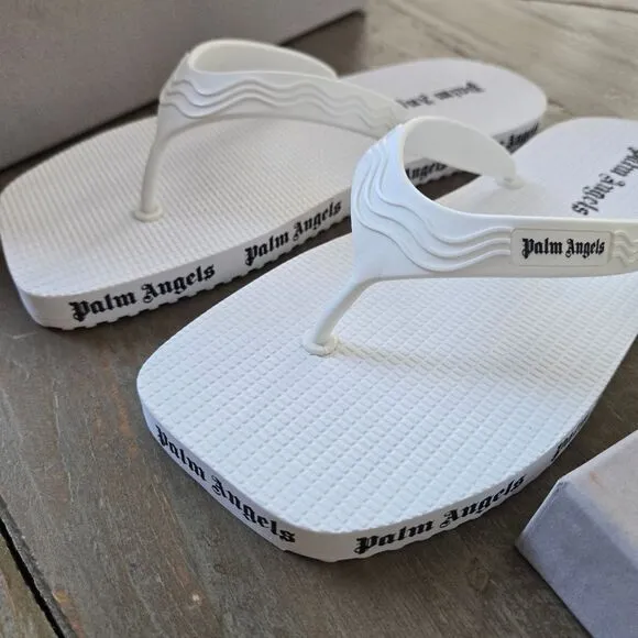 PALM ANGELS LOGO FLIP FLOPS WOMEN SANDALS shoes Size 38 New