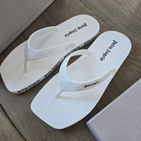 PALM ANGELS LOGO FLIP FLOPS WOMEN SANDALS shoes Size 38 New