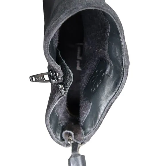Paul Green Shoes Womens 7.5 Bootie Jada Tassel Black Leather Water Resistant Zip