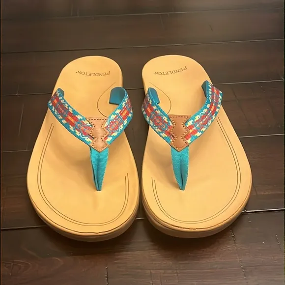 Pendleton Carico Lake Thong Flip Flops Sandals Shoes Turquoise Women’s Sizes