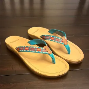 Pendleton Carico Lake Thong Flip Flops Sandals Shoes Turquoise Women’s Sizes