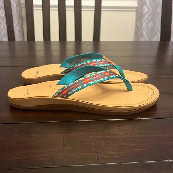 Pendleton Carico Lake Thong Flip Flops Sandals Shoes Turquoise Women’s Sizes