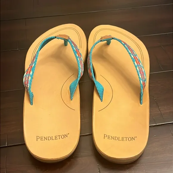 Pendleton Carico Lake Thong Flip Flops Sandals Shoes Turquoise Women’s Sizes