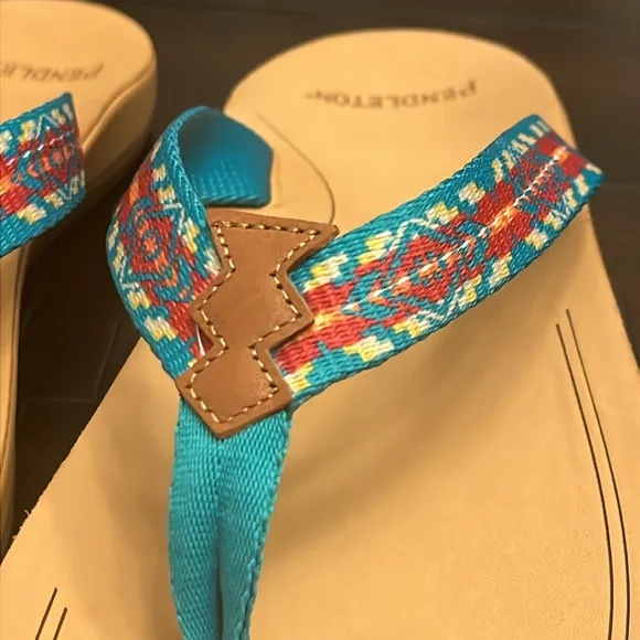 Pendleton Carico Lake Thong Flip Flops Sandals Shoes Turquoise Women’s Sizes