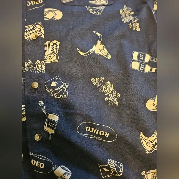 Pendleton Shoreline NWT 100% Cotton Button Rodeo Cowboy Theme Short Sleeve