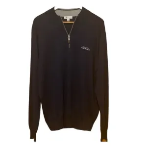 Peter Millar wool silk blend 1/4 zip dark navy lightweight sweater size large