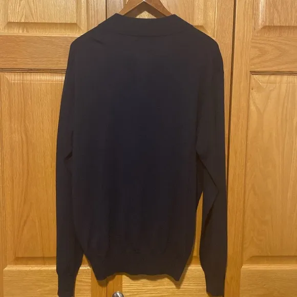 Peter Millar wool silk blend 1/4 zip dark navy lightweight sweater size large