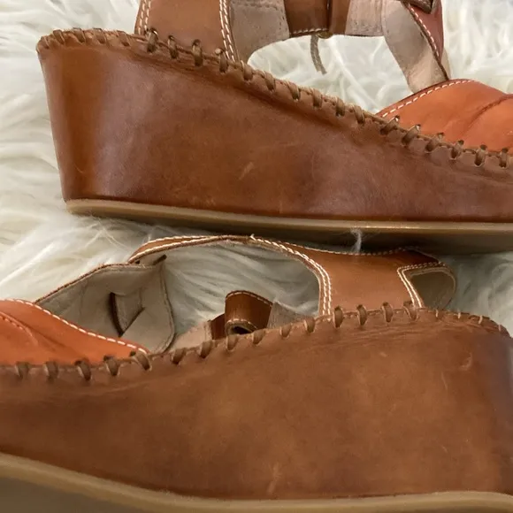Pikolinos Size 8.5 to 9 (Euro 40) Brown Boho Comfort Wedge Sandals