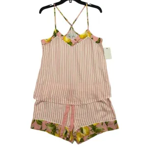 P.J. Salvage Womens 2 Piece Pajama Set Cami Shorts Small Bloom Loungewear NEW