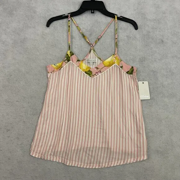 P.J. Salvage Womens 2 Piece Pajama Set Cami Shorts Small Bloom Loungewear NEW