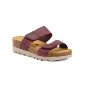 PLAKTON bordeaux Made In Spain Leather Cult Comfort Footbed Sandals