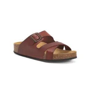 PLAKTON Dark Brown Made In Spain Leather Boludo Comfort Footbed Sandals