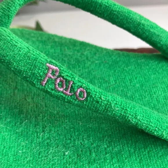 Polo Ralph Lauren 6.5 Lime Green Sandals Wedge Flip Flop Summer Casual