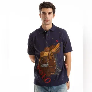 Polo Ralph Lauren &quot;Horse Saddle and Boots&quot; Graphic Short Sleeve Polo Shirt Large