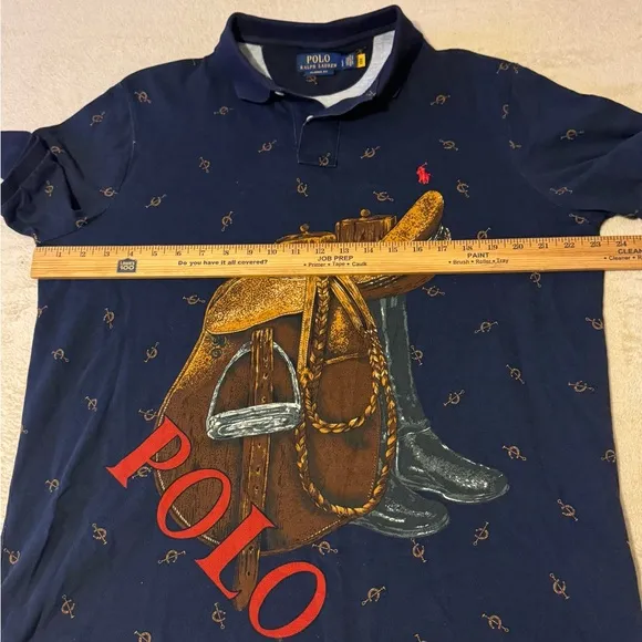 Polo Ralph Lauren &quot;Horse Saddle and Boots&quot; Graphic Short Sleeve Polo Shirt Large