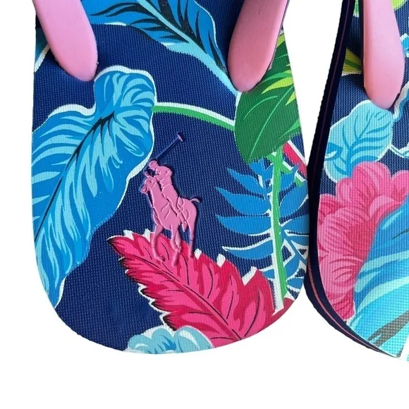 POLO Ralph Lauren Men’s Size 13 Bolt Tropical Flip Flop thongs Sandals New
