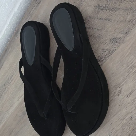 Porte &amp; Paire Suede Sandals Flip Flops Size 39 US 8-8.5