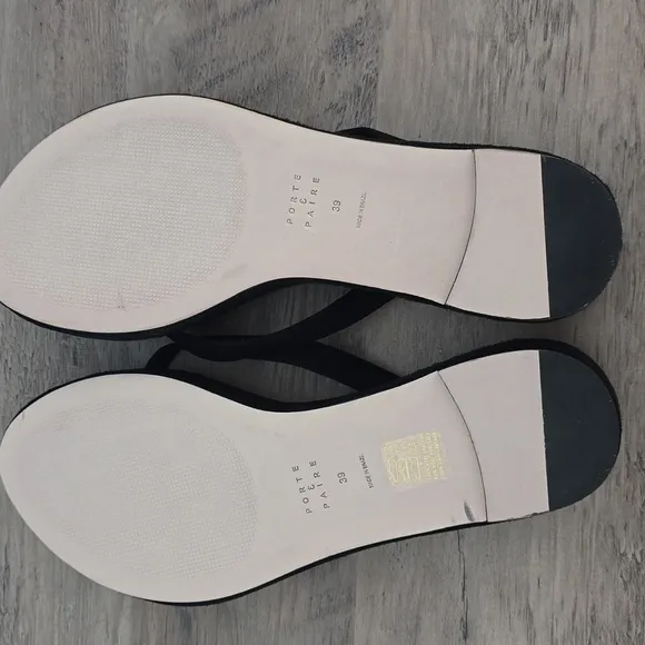 Porte &amp; Paire Suede Sandals Flip Flops Size 39 US 8-8.5