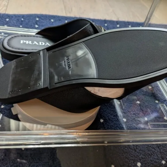 Prada Men's Black Slide Sandals