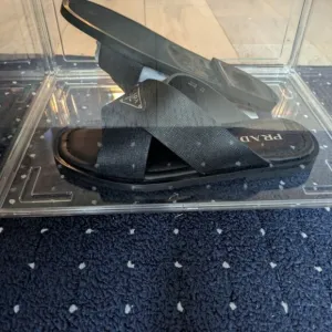 Prada Men's Black Slide Sandals