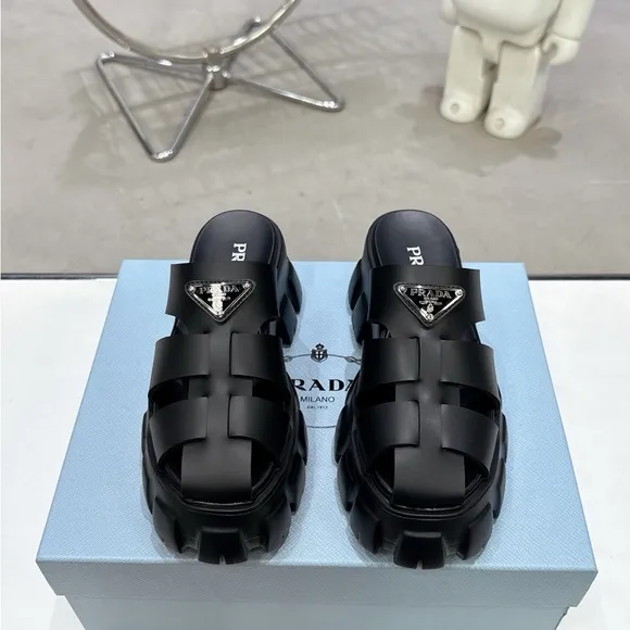 Prada Women's Black Chunky Sandals