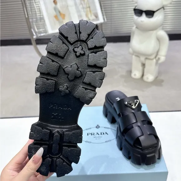 Prada Women's Black Chunky Sandals