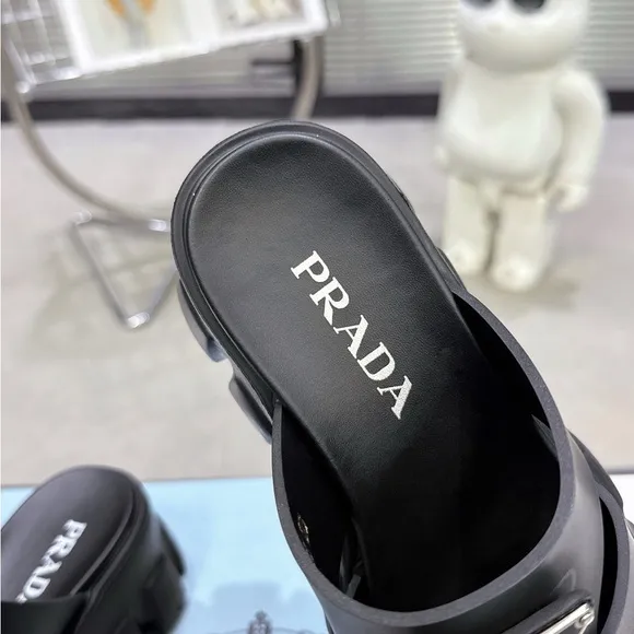 Prada Women's Black Chunky Sandals